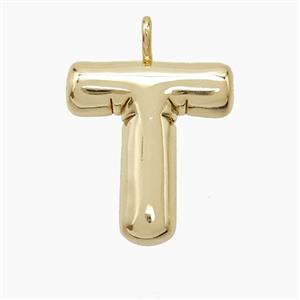 Copper Letter-T Pendant Gold Plated, approx 16-20mm [FD23379]