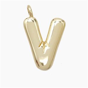 Copper Letter-V Pendant Gold Plated, approx 16-20mm [FD23381]