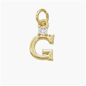 Copper Letter-G Pendant Pave Zirconia Gold Plated, approx 6-10mm [FD23535]