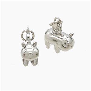 Copper Pig Pendant Platinum Plated, approx 12mm [FD23562]