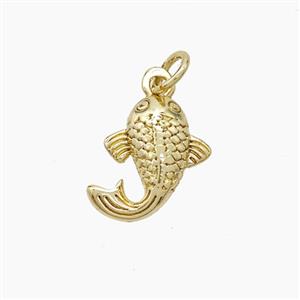 Copper Fish Pendant Gold Plated, approx 12-13mm [FD23579]