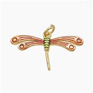 Copper Dragonfly Pendant Red Painted Gold Plated, approx 14-26mm [FD23692]