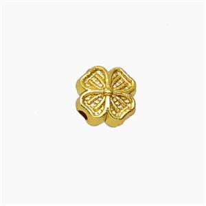 Zinc Alloy Clover Beads Gold Plated, approx 6.5mm [FD23731]