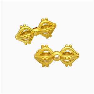 Tibetan Style Copper Vajra Pestle Beads Buddhist Gold Plated, approx 7-15mm [FD23772]