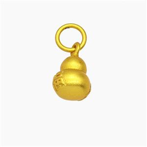 Chinese Lucky Gourd Charms Copper Pendant Fu Matte Gold Plated, approx 8-10mm [FD23791]
