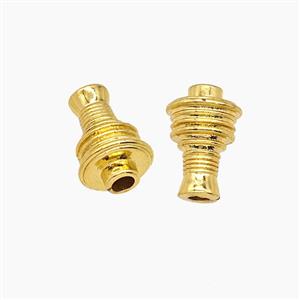 Tibetan Style Copper Prayer Wheel Beads Gold Plated, approx 8-12.5mm [FD23863]