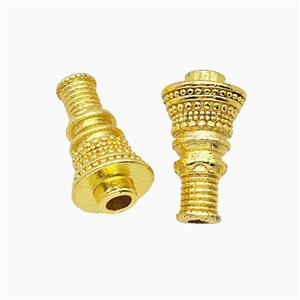 Tibetan Style Copper Prayer Wheel Beads Gold Plated, approx 8-15mm [FD23866]