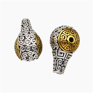 Tibetan Style Copper Guru Beads Antique Silver Gold, approx 11.5-19mm [FD23870]