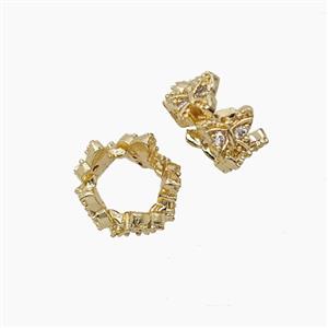 Copper Butterfly Beads Pave Zirconia Gold Plated, approx 9.5mm [FD23901]