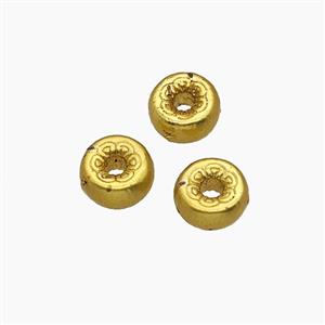 Copper Rondelle Beads Gold Plated, approx 6mm [FD23953]