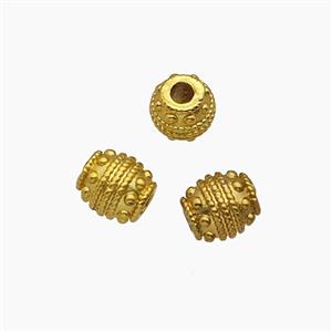 Copper Barrel Beads Gold Plated, approx 6-6.5mm [FD23961]