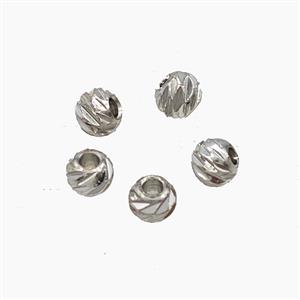 Copper Round Beads Platinum Plated, approx 3mm [FD24027]