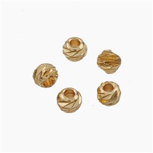 Copper Round Beads Gold Plated, approx 3mm [FD24028]