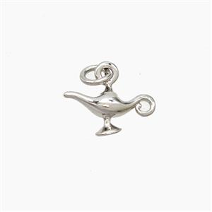Aladdins Magic Lamp Charms Copper Pendant Platinum Plated, approx 6-11mm [FD24095]