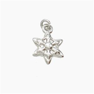 Copper Star Pendant Platinum Plated, approx 9mm [FD24099]