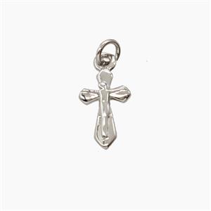 Copper Crucifix Cross Pendant Platinum Plated, approx 6-10mm [FD24107]