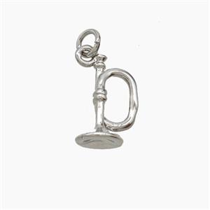 Copper Bugle Pendant Musical Platinum Plated, approx 6-11mm [FD24109]