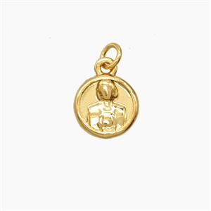 Copper Beauty Pendant Gold Plated, approx 8mm [FD24114]