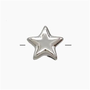Copper Star Beads Platinum Plated, approx 10.5mm [FD24125]