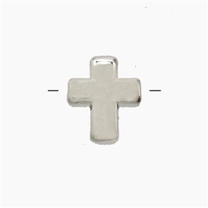 Copper Cross Beads Platinum Plated, approx 9.5-11.5mm [FD24129]