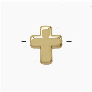 Copper Cross Beads Gold Plated, approx 9.5-11.5mm [FD24130]