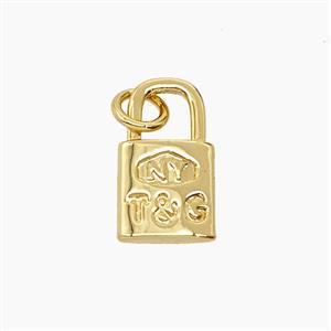 Copper Lock Pendant Gold Plated, approx 8-14mm [FD24132]