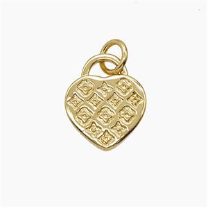 Copper Heart Pendant Gold Plated, approx 11mm [FD24134]