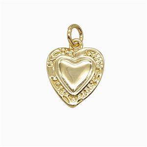 Copper Heart Pendant Gold Plated, approx 12-13mm [FD24136]