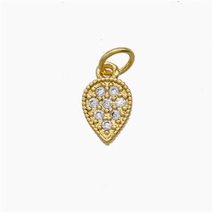 Copper Teardrop Pendant Micropave Zirconia 18K Gold Plated, approx 6-9mm [FD24148]