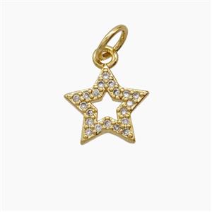 Copper Star Pendant Pave Zirconia 18K Gold Plated, approx 10mm [FD24204]