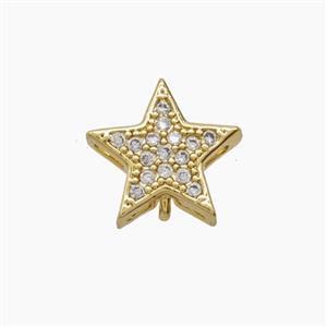 Copper Star Pendant Pave Zirconia 18K Gold Plated, approx 14mm [FD24205]
