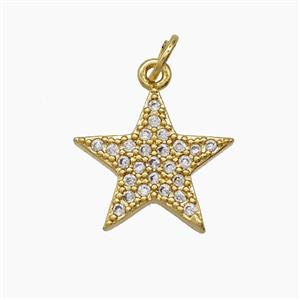 Copper Star Pendant Pave Zirconia 18K Gold Plated, approx 15mm [FD24213]