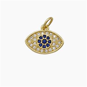 Copper Eye Pendant Pave Zirconia 18K Gold Plated, approx 8-13mm [FD24214]