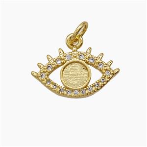Copper Eye Pendant Pave Zirconia 18K Gold Plated, approx 10-17mm [FD24215]