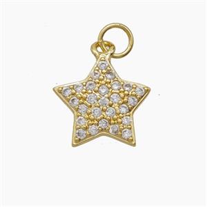 Copper Star Pendant Pave Zirconia 18K Gold Plated, approx 13.5mm [FD24218]