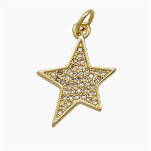 Copper Star Pendant Pave Zirconia 18K Gold Plated, approx 14-18mm [FD24223]