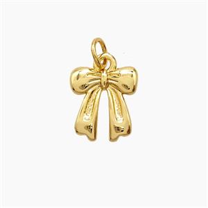 Copper Bowknot Pendant 18K Gold Plated, approx 11-12mm [FD24234]