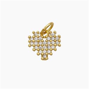 Copper Heart Pendant Pave Zirconia 18K Gold Plated, approx 10mm [FD24240]