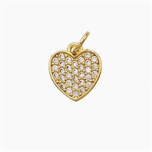 Copper Heart Pendant Pave Zirconia 18K Gold Plated, approx 10mm [FD24242]