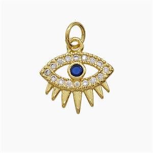 Copper Eye Pendant Pave Zirconia 18K Gold Plated, approx 12-14mm [FD24283]