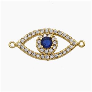 Copper Eye Connector Pave Zirconia 18K Gold Plated, approx 10-19mm [FD24303]