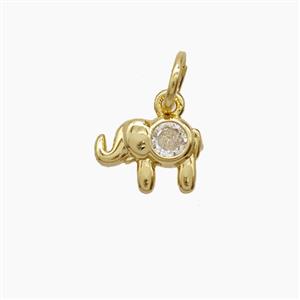 Copper Pendant Pave Zircon, Gold Plated, approx 6-8mm [FD24304]
