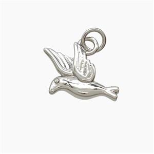 Copper Dove Birds Pendant Platinum Plated, approx 11-13mm [FD24313]