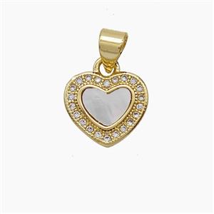 Copper Heart Pendant Pave Zirconia 18K Gold Plated, approx 12mm [FD24336]