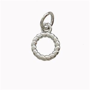Copper Circle Pendant Platinum Plated, approx 7.5mm [FD24381]