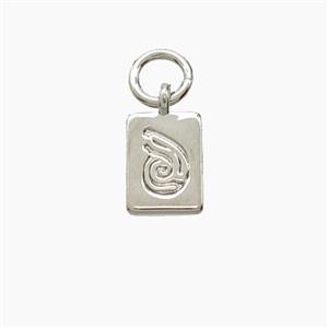 Copper Rectangle Pendant Snails Platinum Plated, approx 6-8mm [FD24383]