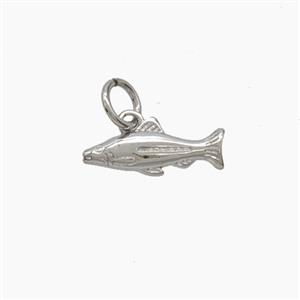 Copper Fish Pendant Platinum Plated, approx 6-13mm [FD24387]