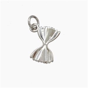 Copper Bowknot Pendant Platinum Plated, approx 8-13mm [FD24389]
