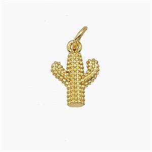 Copper Cactus Pendant Gold Plated, approx 9-11mm [FD24392]