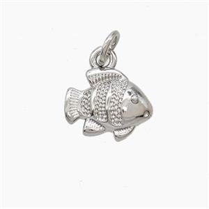 Copper Fish Pendant Platinum Plated, approx 10-12mm [FD24393]